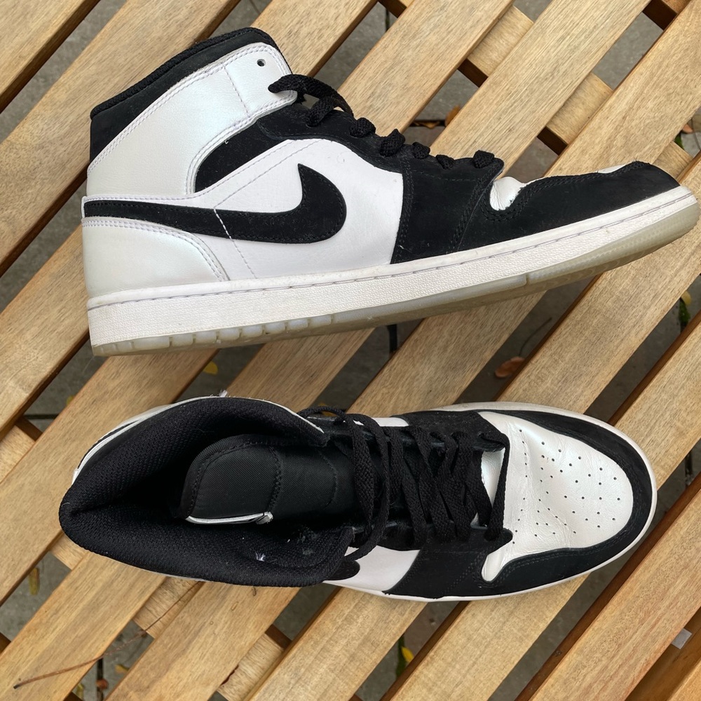 Size 11.5 black and white classic Air Jordan 1 mids